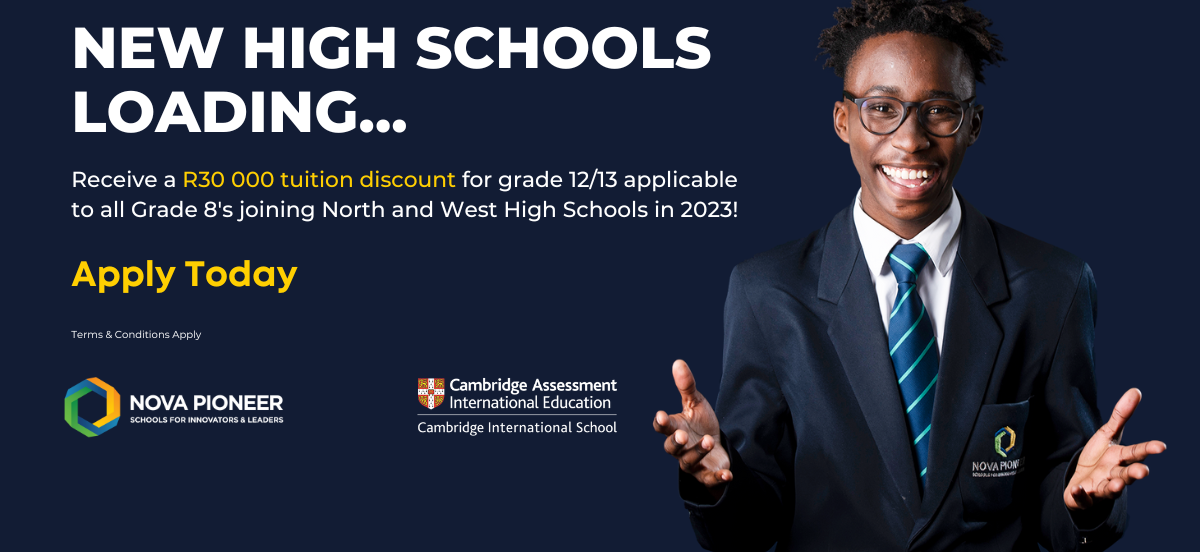 Nova Pioneer is thrilled to announce the launch of not one, but two new Secondary Schools in 2023... Nova Pioneer North Secondary and Nova Pioneer West Secondary. Now enrolling for their inaugural class of Grade 8’s.